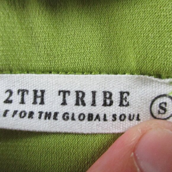 12th Tribe Top and Skirt Set Womens Small Green Twist Cropped EUC - Picture 8 of 10